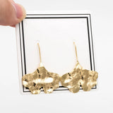 4pcs Plated Brass Ginkgo Leaf Ear Hooks Earrings Component