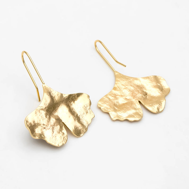 4pcs Plated Brass Ginkgo Leaf Ear Hooks Earrings Component