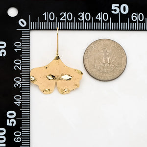 4pcs Plated Brass Ginkgo Leaf Ear Hooks Earrings Component
