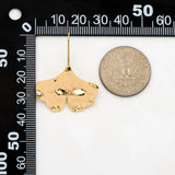 4pcs Plated Brass Ginkgo Leaf Ear Hooks Earrings Component