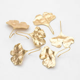 4pcs Plated Brass Ginkgo Leaf Ear Hooks Earrings Component