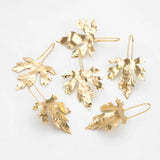4pcs Plated Brass Maple Leaf Ear Hooks Earring Components