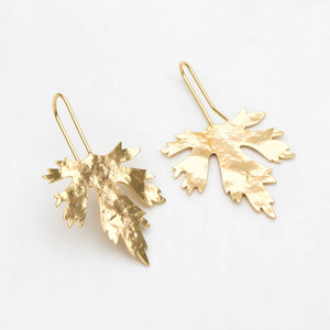 4pcs Plated Brass Maple Leaf Ear Hooks Earring Components