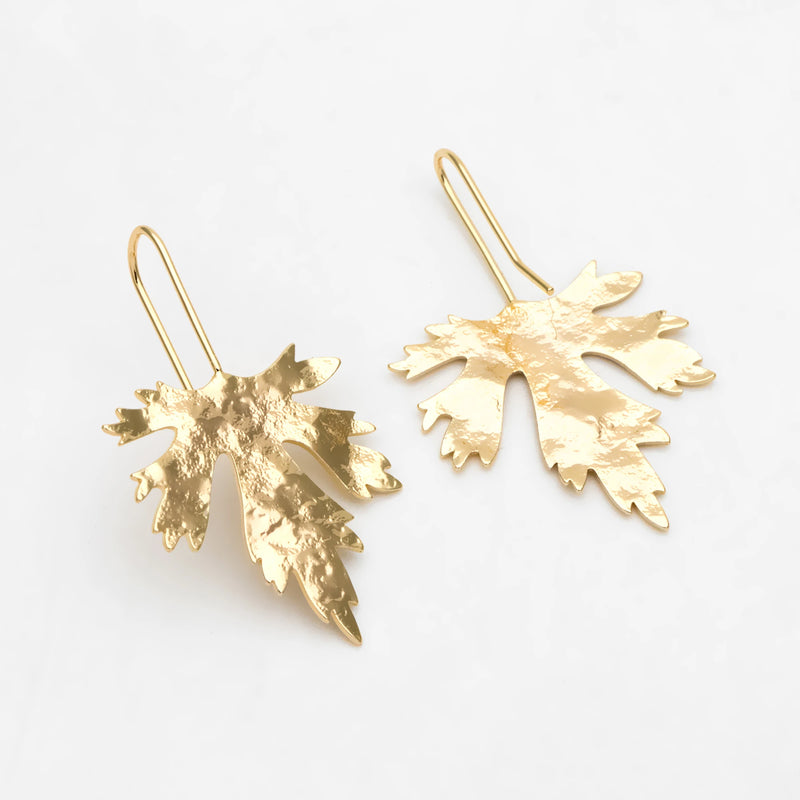 4pcs Plated Brass Maple Leaf Ear Hooks Earring Components