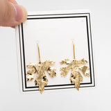 4pcs Plated Brass Maple Leaf Ear Hooks Earring Components