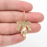 4pcs Plated Brass Maple Leaf Ear Hooks Earring Components