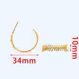 4pcs 34mm Round Circle Earring Components, 18K Plated Brass