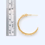4pcs 34mm Round Circle Earring Components, 18K Plated Brass