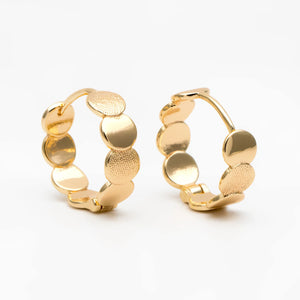 4pcs Round Disc Hoop Earrings 15.5mm Huggie Earrings