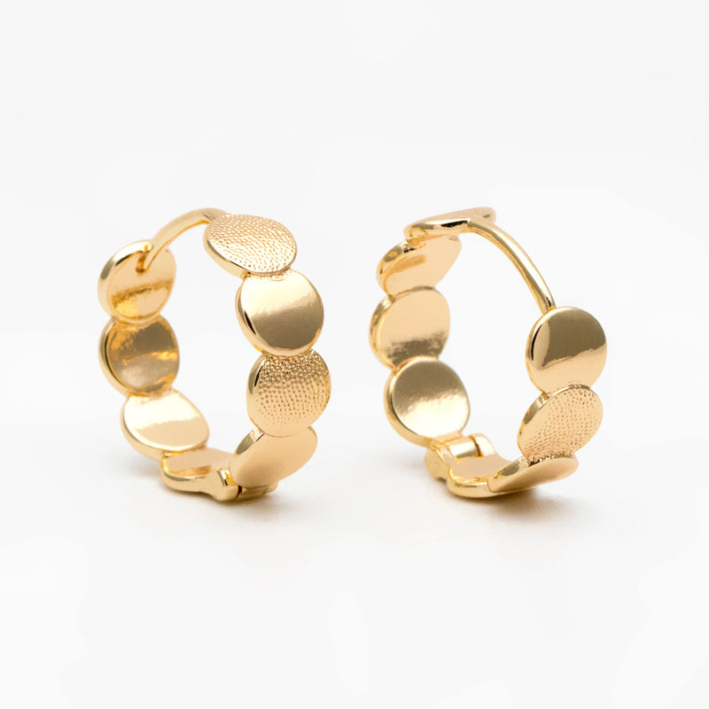 4pcs Round Disc Hoop Earrings 15.5mm Huggie Earrings