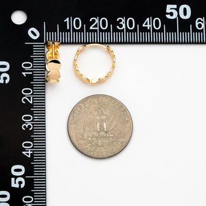 4pcs Round Disc Hoop Earrings 15.5mm Huggie Earrings