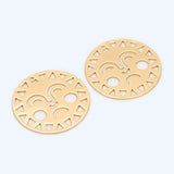 4pcs Round Sun Charms 30mm, Sun Face Earring Charm, Disk Sun Pendants