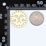 4pcs Round Sun Charms 30mm, Sun Face Earring Charm, Disk Sun Pendants