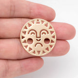 4pcs Round Sun Charms 30mm, Sun Face Earring Charm, Disk Sun Pendants