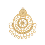 4pcs Stainless Steel Filigree Earring Charm Pendants
