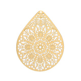4pcs Stainless Steel Filigree Earring Charm Pendants