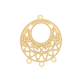 4pcs Stainless Steel Filigree Earring Charm Pendants