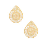 4pcs Stainless Steel Filigree Earring Charm Pendants