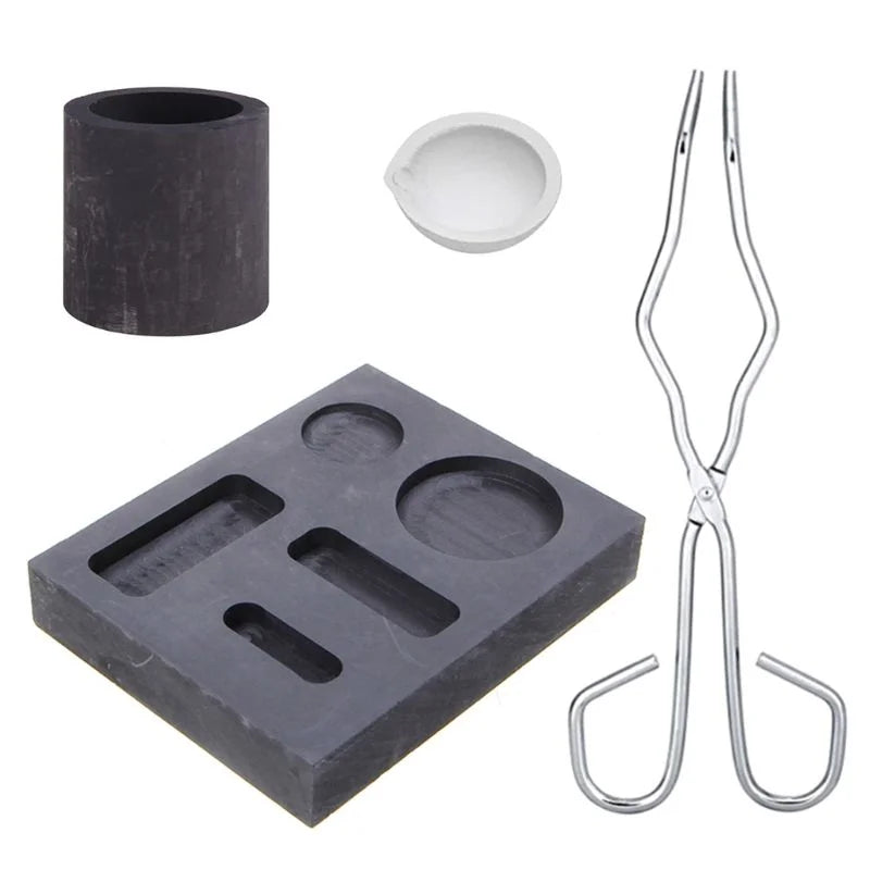 4pcs Graphite Crucible Set for Melting Casting Kit Non-Ferrous Metal Gold