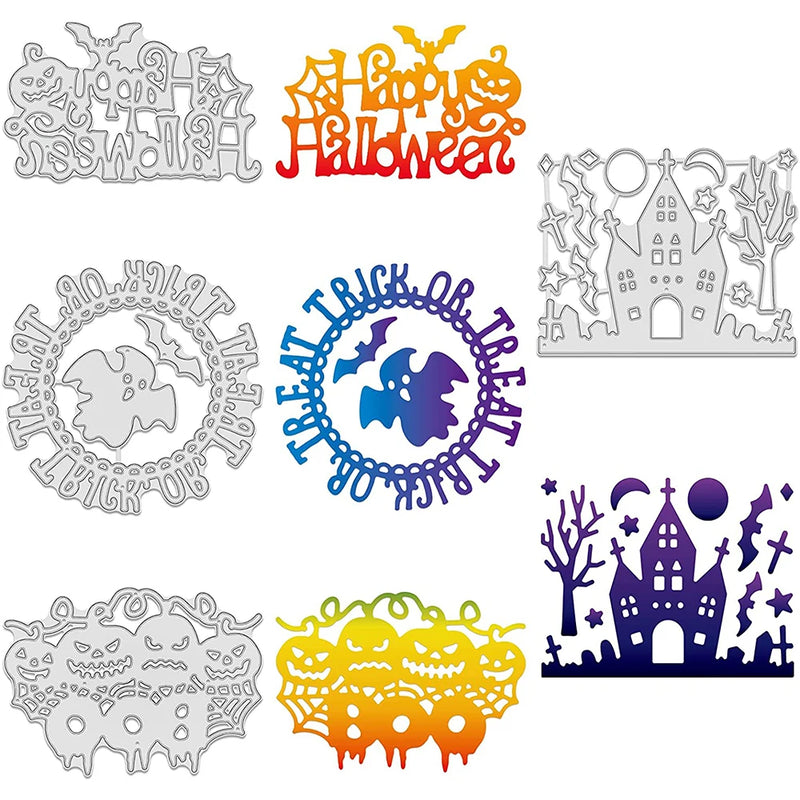 4pcs Halloween Metal Cutting Dies for DIY Scrapbooking Greeting Cards Album