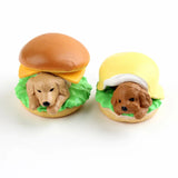 4pcs Golden-haired Bread Puppy Charms - Hand-made PVC Enamel Set