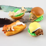 4pcs Golden-haired Bread Puppy Charms - Hand-made PVC Enamel Set