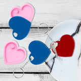 4pcs Silicone Heart Chocolate Epoxy Resin Casting Mold Keychain