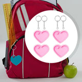 4pcs Silicone Heart Chocolate Epoxy Resin Casting Mold Keychain