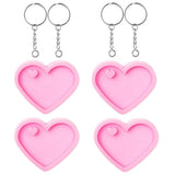 4pcs Silicone Heart Chocolate Epoxy Resin Casting Mold Keychain