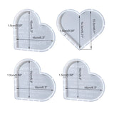 4pcs Heart Resin Mold for Epoxy Resin Memorial Condolence Coaster Molds