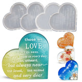 4pcs Heart Resin Mold for Epoxy Resin Memorial Condolence Coaster Molds