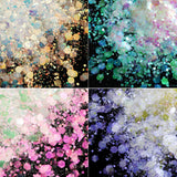 4pcs Hexagon Iridescent Glitter Silicone Mold Chameleon Flakes Nail Art