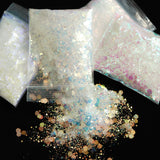 4pcs Hexagon Iridescent Glitter Silicone Mold Chameleon Flakes Nail Art