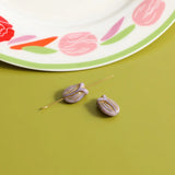 4pcs Czech Glass Vintage Tulip Flower Beads DIY Earrings Hairpin Accessory