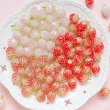 4pcs Strawberry Resin Pendant Jewelry Charms