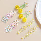 4pcs Ins Rice Beads Glass Braided Pendant DIY Jewelry