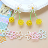 4pcs Ins Rice Beads Glass Braided Pendant DIY Jewelry