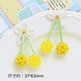 4pcs Ins Rice Beads Glass Braided Pendant DIY Jewelry