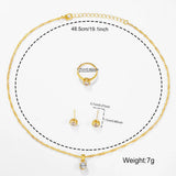 Light Style Zirconia Jewelry Set, Bright Silver Plated