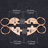 4pcs Personalized Jigsaw Puzzle Name Key Chain Family Car Accessories
