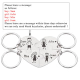 4pcs Personalized Jigsaw Puzzle Name Key Chain Family Car Accessories
