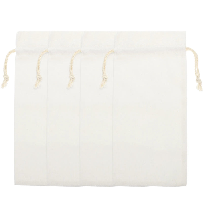 4pcs Khaki Linen Drawstring Gift Bags for Jewelry Wedding Party