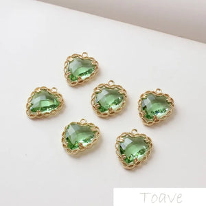 4pcs Lace Heart Pendant DIY Copper Material Electroplated Accessories