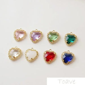 4pcs Lace Heart Pendant DIY Copper Material Electroplated Accessories