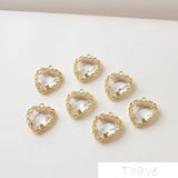 4pcs Lace Heart Pendant DIY Copper Material Electroplated Accessories