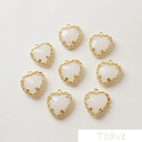 4pcs Lace Heart Pendant DIY Copper Material Electroplated Accessories