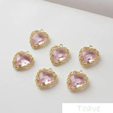 4pcs Lace Heart Pendant DIY Copper Material Electroplated Accessories
