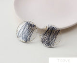 4pcs Large Disc Dark Line Resin Platinum DIY Pendant Material