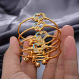 4pcs 24k Bangle Baby Child Boys Girls Dubai Bride Wedding Ethiopian Bracelet