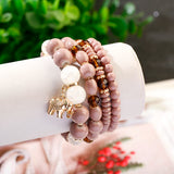 4pcs/Lot Elephant Alloy Pendant Bracelet Set